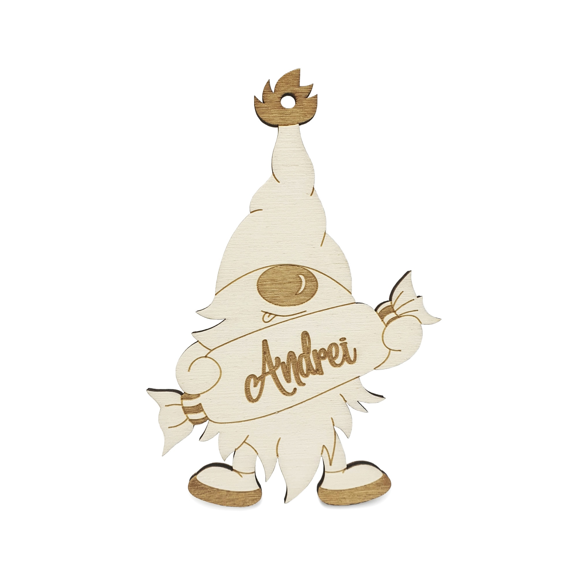 Gnom personalizat, lemn, 11 cm