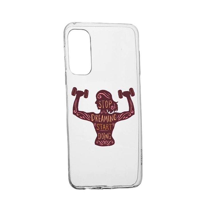 Силиконов калъф, съвместим с Vivo X60 Pro, Stop Dreaming Start Doing, устойчивост на износване, противоплъзгащ се, 779