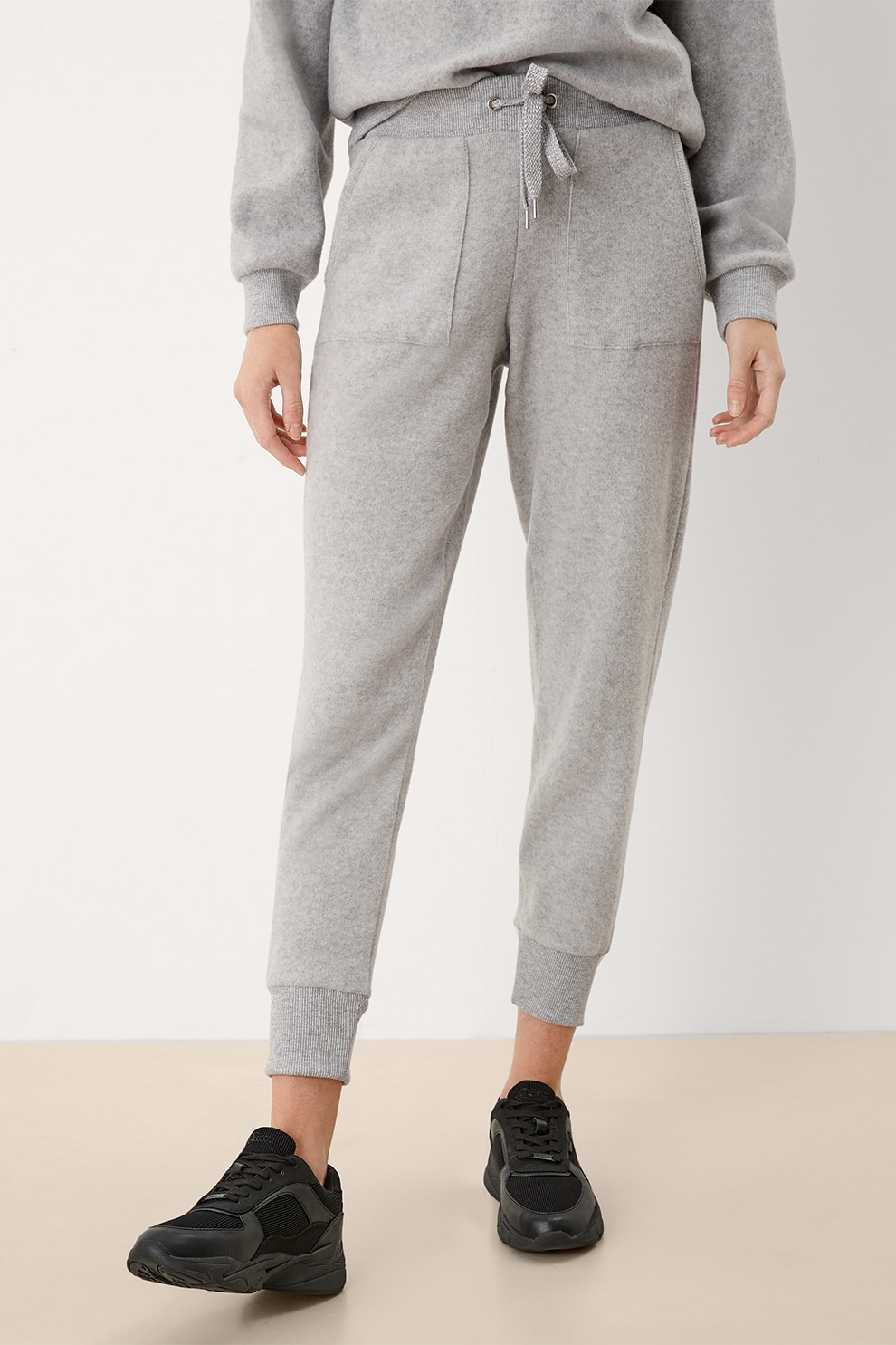 s.Oliver, Pantaloni sport cu cordon, Gri