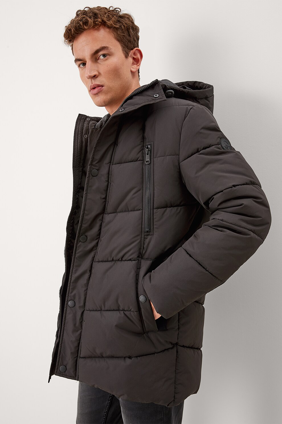 s.Oliver, Geaca matlasata cu gluga, Gri antracit