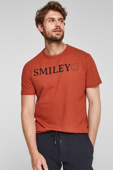 s.Oliver, Tricou de bumbac cu decolteu la baza gatului, Oranj stins s.Oliver, Tricou de bumbac cu decolteu la baza gatului, Oranj stins