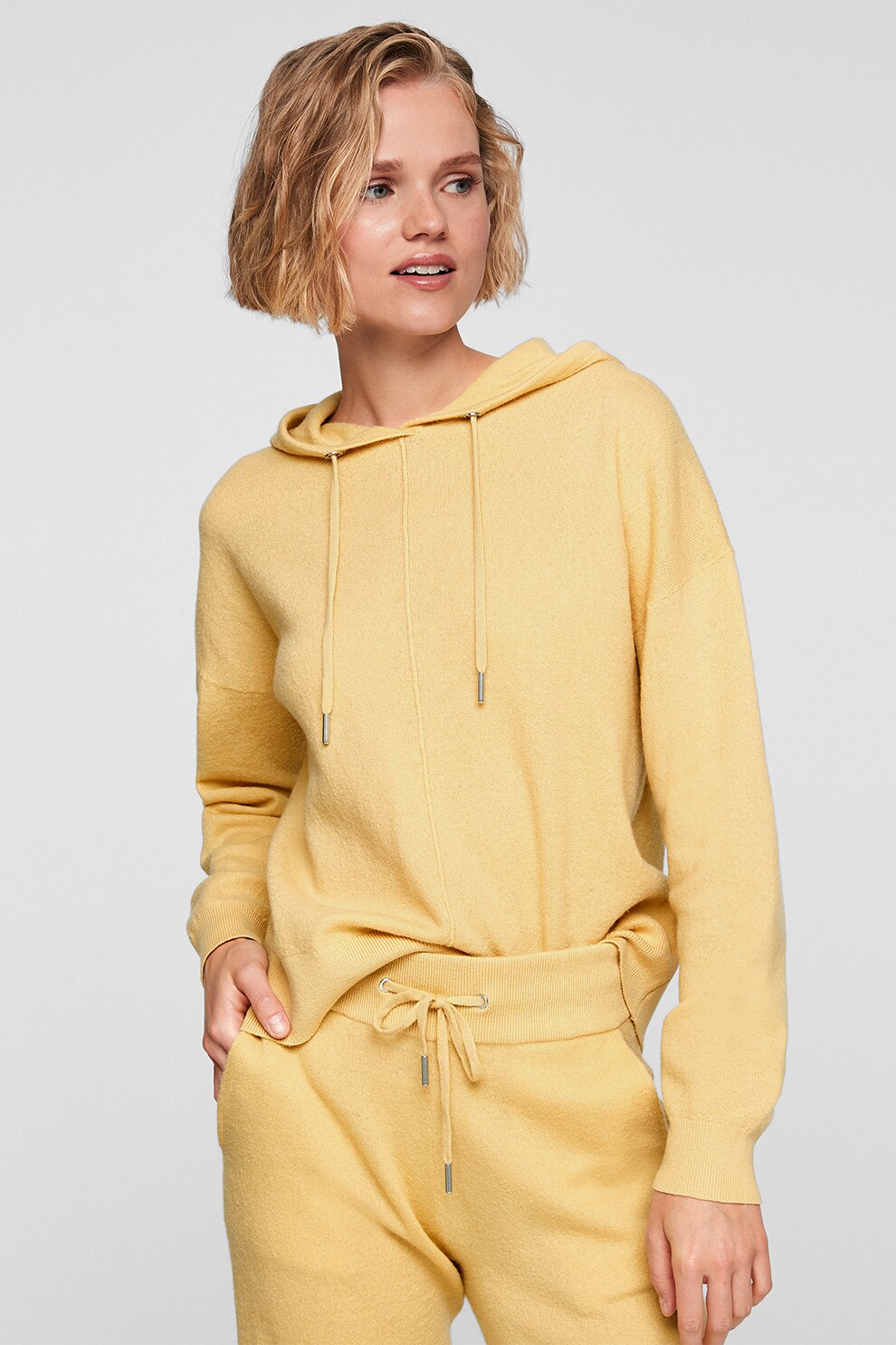 s.Oliver, Pulover de lana cu gluga, Galben