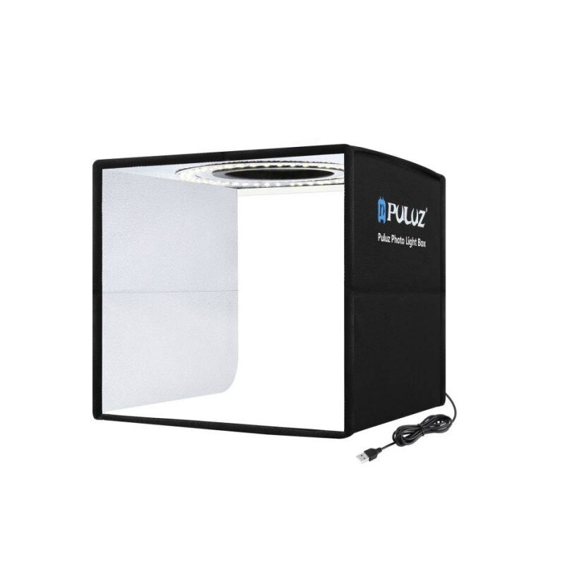 Mini studio portabil Lightbox PU5025B PULUZ, LED-uri incorporate, fotografie/mini-filmulete de produs, 25x25cm, Negru