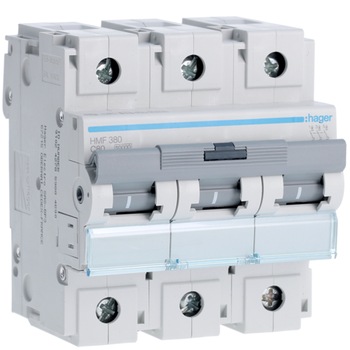 Siguranta Automata, Hager, 80A, 3P, 10KA, Curba C, HMF380 Siguranta Automata, Hager, 80A, 3P, 10KA, Curba C, HMF380