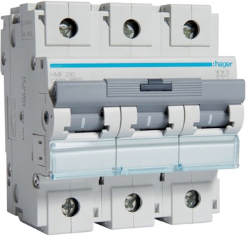 Siguranta Automata, Hager,100A, 3P, 10KA, Curba C, HMF390 Siguranta Automata, Hager,100A, 3P, 10KA, Curba C, HMF390