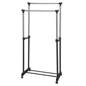 Stander haine pe roti, extensibil Selling Depot, mobil, metalic, maxim 30 kg Stander haine pe roti, extensibil Selling Depot, mobil, metalic, maxim 30 kg