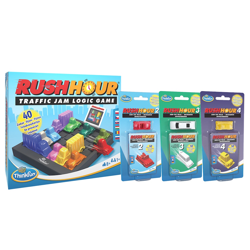Pachet jocuri Thinkfun: Rush Hour, Rush Hour Recharge 2, Rush Hour Recharge 3, Rush Hour Recharge 4