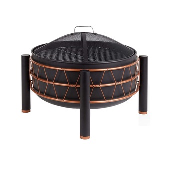 Semineu pentru exterior din otel cu finisaj de cupru VonHaus 2500253, contine sarma pentru gratar, vatrai, grilaj de protectie scantei, rezistent la interperii, Dimensiuni 73cm X 63cm X 53cm Semineu pentru exterior din otel cu finisaj de cupru VonHaus 2500253, contine sarma pentru gratar, vatrai, grilaj de protectie scantei, rezistent la interperii, Dimensiuni 73cm X 63cm X 53cm