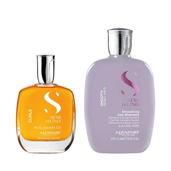 Set pentru netezire Alfaparf Milano Semi Di Lino Sampon 250 ml, Ulei pentru netezire 100 ml Set pentru netezire Alfaparf Milano Semi Di Lino Sampon 250 ml, Ulei pentru netezire 100 ml