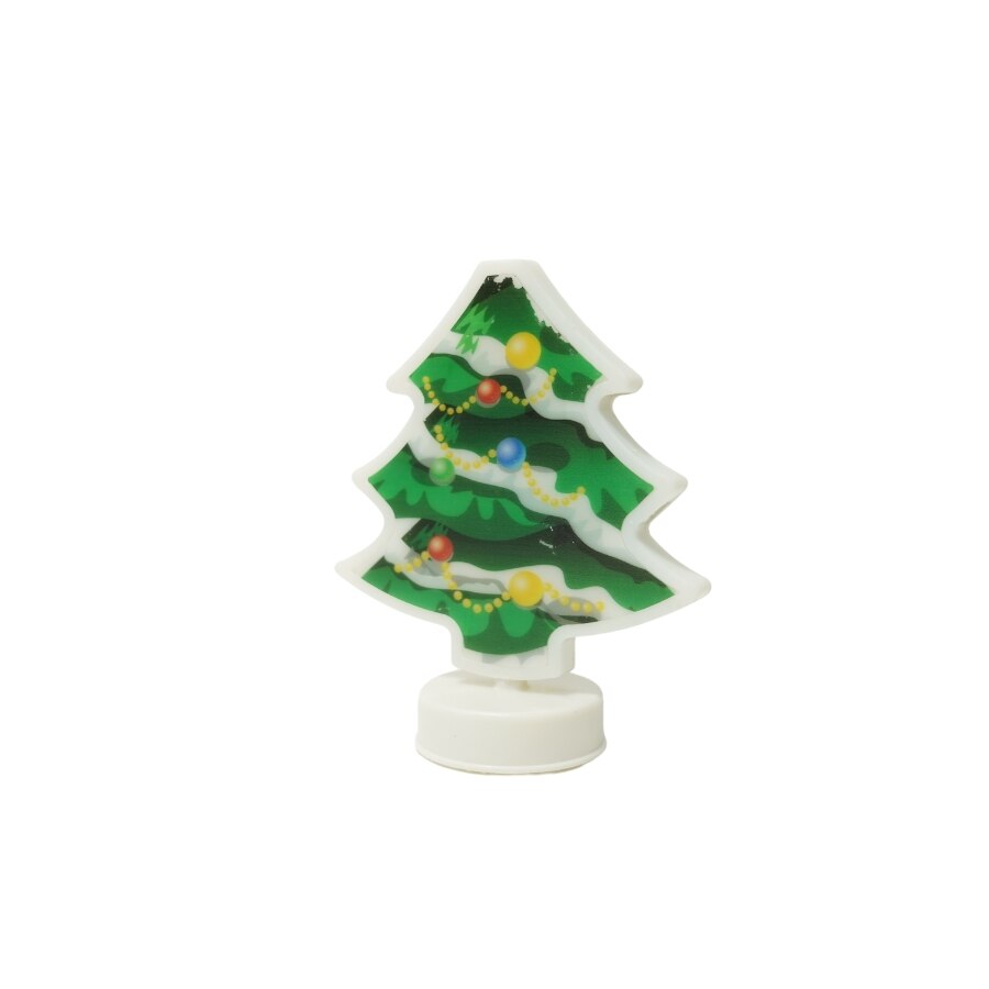 Decoratiune luminoasa 3D, Tip brad, Verde, Cu baterii, 18 x 14.5 cm