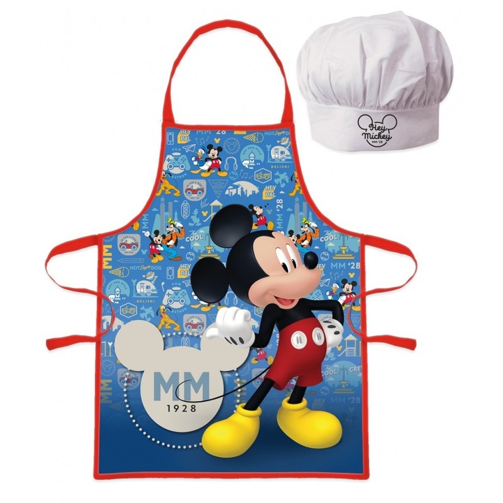 Set Sort Si Boneta De Bucatar Mickey Mouse , 3-8Ani, Multicolor