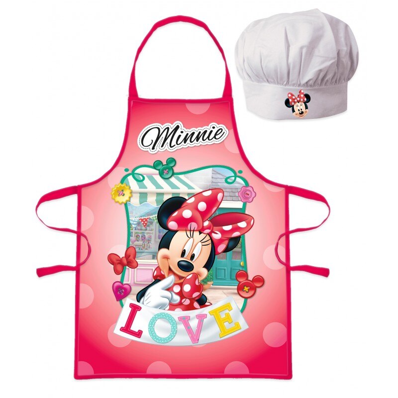 Set Sort Si Boneta De Bucatar Minnie Mouse Love , 3-8Ani, Multicolor