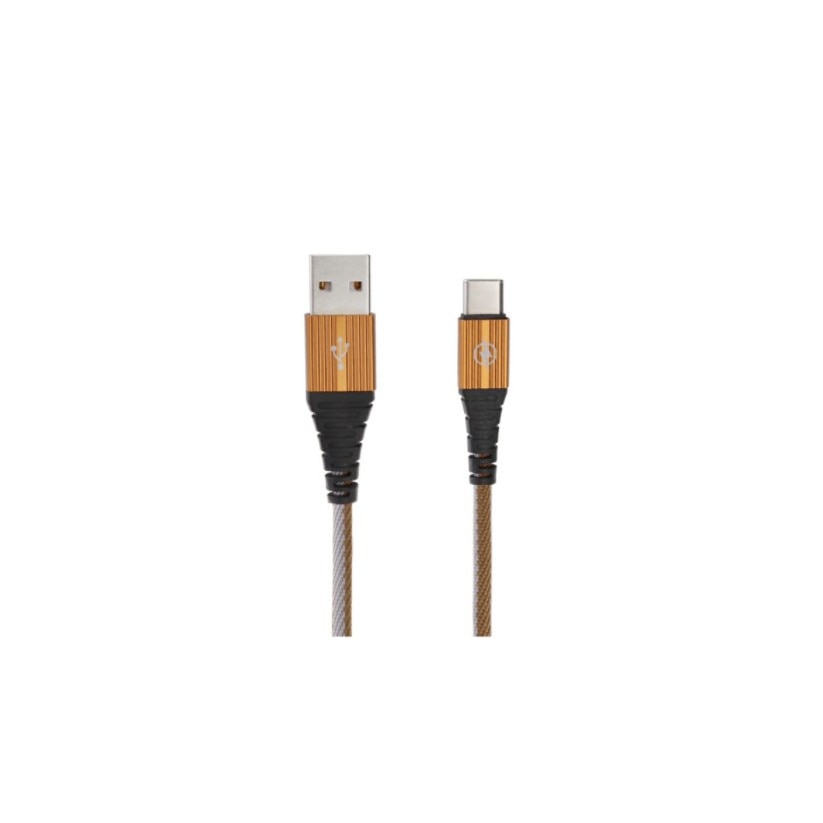 Cablu de incarcare Type-C USB 3.1, lungime 1M, ranforsat, Maro cu Gri