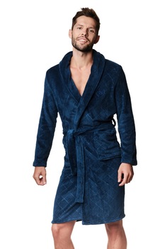 Halat de baie pentru barbati Henderson Mavis bleumarin, 2XL INTL Halat de baie pentru barbati Henderson Mavis bleumarin, 2XL INTL
