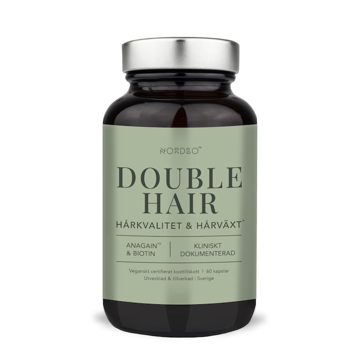 Double Hair Complex Vegan de Biotina pentru Regenerare Par - NORDBO - 60 capsule