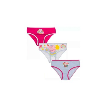 Set 3 perechi chiloti fete, Peppa Pig, Smile, multicolor Set 3 perechi chiloti fete, Peppa Pig, Smile, multicolor