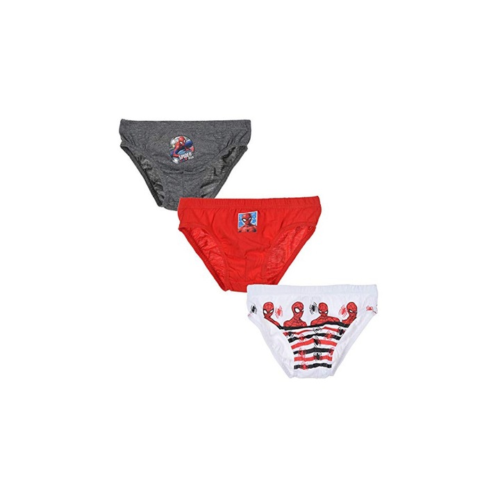 Szett 3 pár fiú alsónadrág, Spiderman Lines, többszínű, 6-8 év
