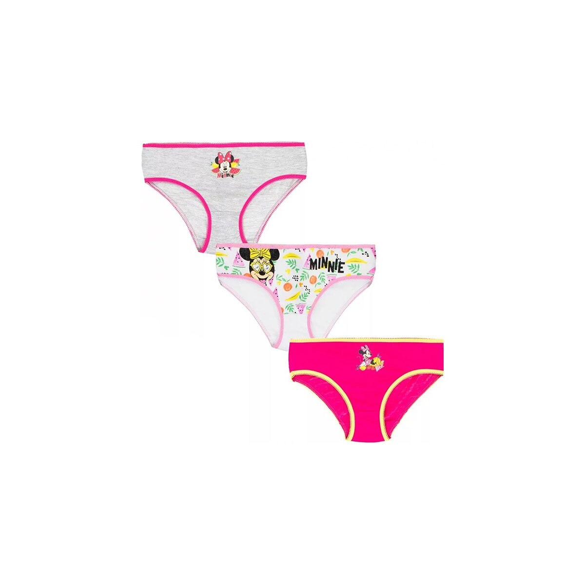 Set 3 perechi chiloti fete, Minnie Mouse, Fruit, multicolor