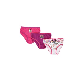 Set 3 perechi chiloti fete, Minnie Mouse, Rainbows, multicolor Set 3 perechi chiloti fete, Minnie Mouse, Rainbows, multicolor
