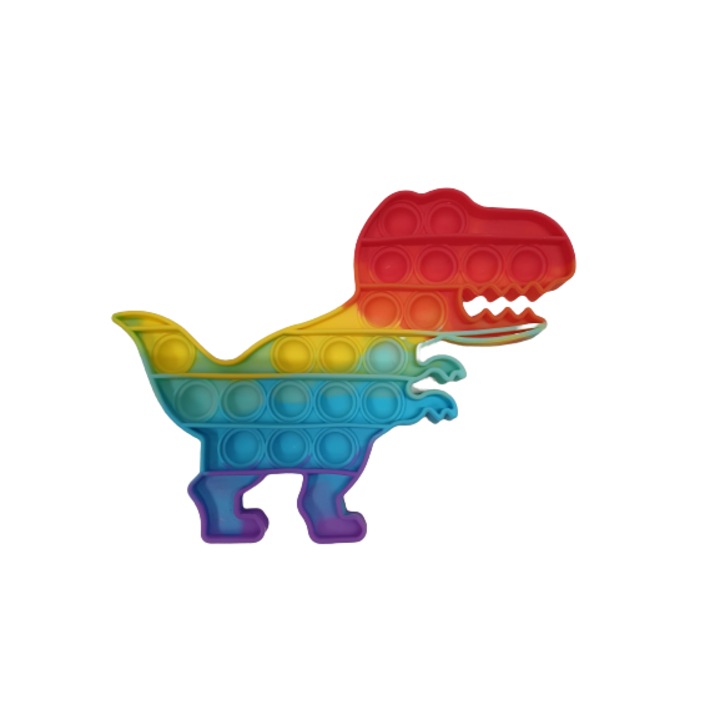 OEM Pop It Now szilikon stresszoldó játék szett, 2db, dinoszaurusz forma, 18x13cm, többszínű