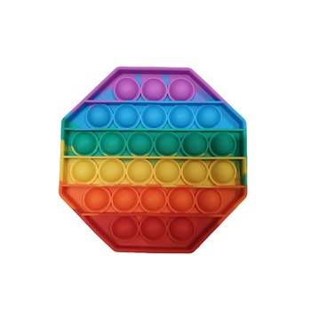 Jucarie interactiva Pop it Now ,silicon, senzorial, 12cm , hexagon Multicolor Jucarie interactiva Pop it Now ,silicon, senzorial, 12cm , hexagon Multicolor
