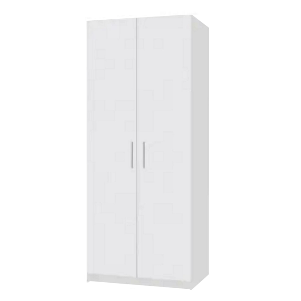 Dulap Mondo 2U, Alb, H220xL80xA50, cu 5 polite, PAL de 18 mm