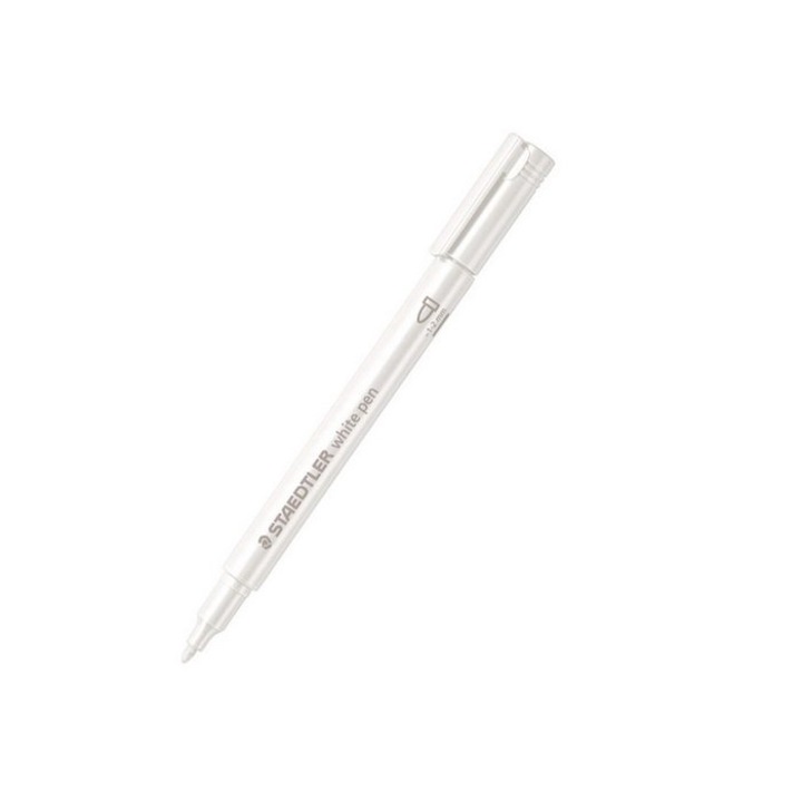 Маркер Staedtler Metallic, об връх, 1-2 mm, бял