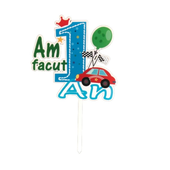 OEM Am facut 1an Születésnapi tortadísz, autó mintás