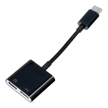 Adaptor audio/incarcare USB Type-C la 2x porturi USB Type-C mama, 15 cm, Negru, GSM-BBL3226 Adaptor audio/incarcare USB Type-C la 2x porturi USB Type-C mama, 15 cm, Negru, GSM-BBL3226