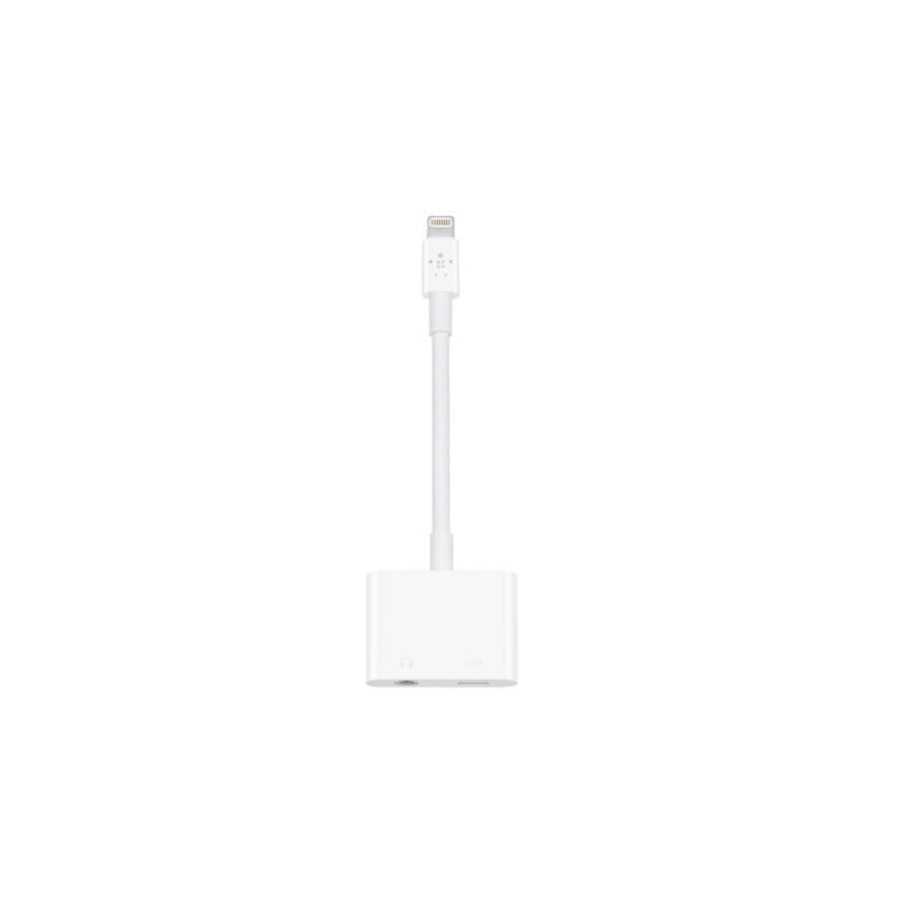 Adaptor de la Lightning la Jack 3,5 mm si charger, Alb