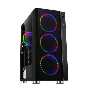 Carcasa Spacer gaming SPCS-GC-RAINBOW, Middle Tower, ATX, fara sursa, sticla securizata, 4 x fan, USB 2.0 x 2, USB 3.0 x 1, mesh, fan controller RGB, telecomanda Carcasa Spacer gaming SPCS-GC-RAINBOW, Middle Tower, ATX, fara sursa, sticla securizata, 4 x fan, USB 2.0 x 2, USB 3.0 x 1, mesh, fan controller RGB, telecomanda