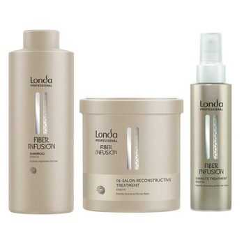 Kit cu Cheratina Londa Professional Fiber Infusion Sampon 1000 ml, Tratament Reconstructiv 750 ml, Tratament in 5 Minute 100 ml Kit cu Cheratina Londa Professional Fiber Infusion Sampon 1000 ml, Tratament Reconstructiv 750 ml, Tratament in 5 Minute 100 ml