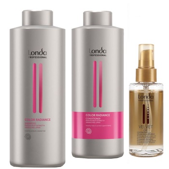 Kit pentru Par Vopsit Londa Professional Color Radiance Sampon 1000 ml, Tratament stabilizator pigment 1000 ml si Ulei Hidratare 100 ml Kit pentru Par Vopsit Londa Professional Color Radiance Sampon 1000 ml, Tratament stabilizator pigment 1000 ml si Ulei Hidratare 100 ml