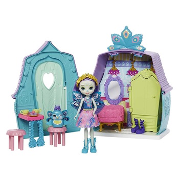 Casuta Enchantimals, Patter Peacock cottage cu 13 accesorii, papusa si paun incluse Casuta Enchantimals, Patter Peacock cottage cu 13 accesorii, papusa si paun incluse