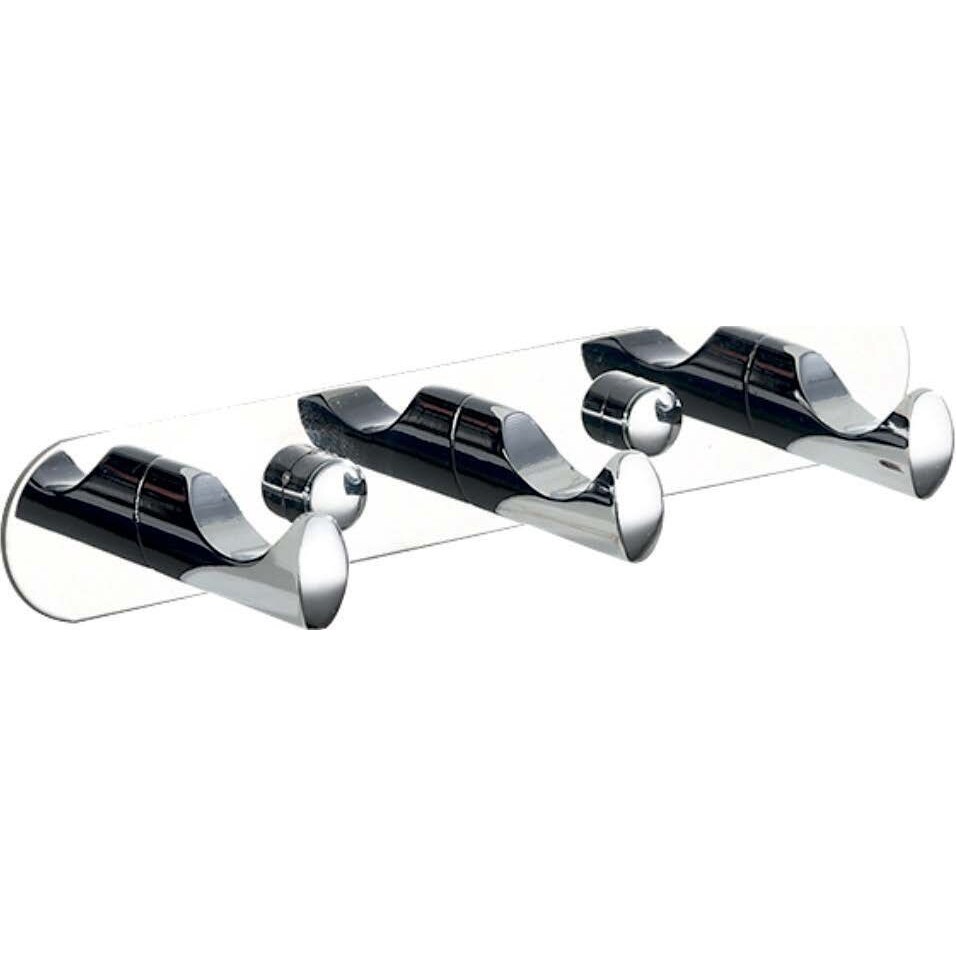 Cuier baie Ermetiq ER-JT43, drept, 3 carlige, 18 cm, Crom