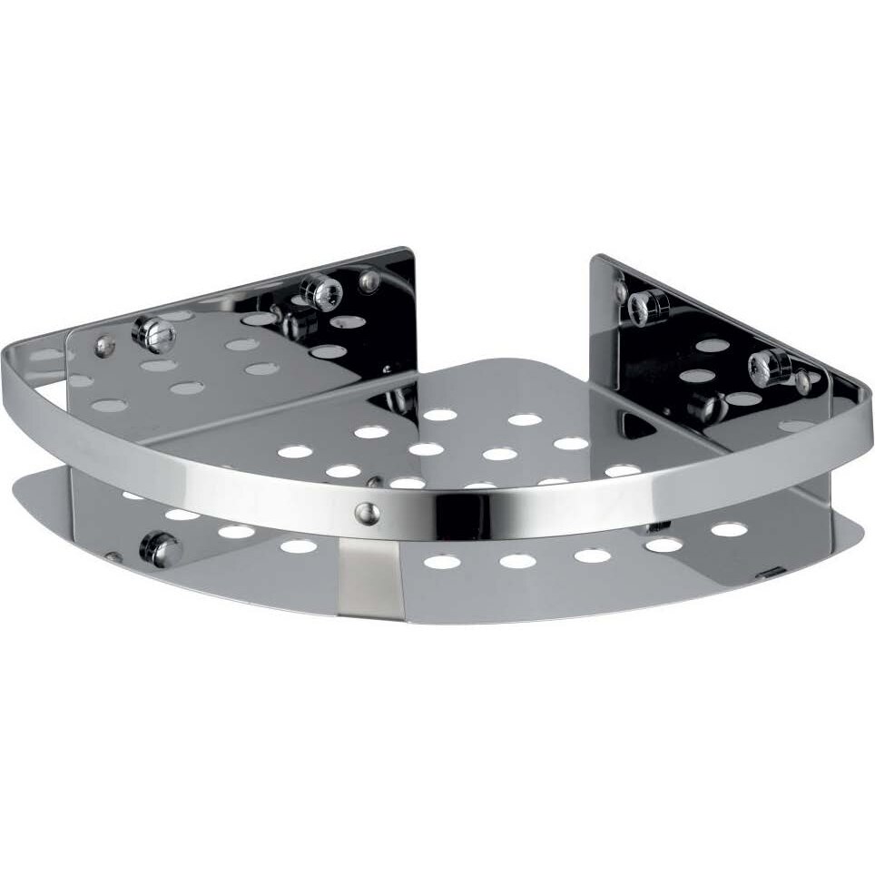 Etajera colt baie Ermetiq ER-JW513, 22x5x22 cm, Inox, Crom