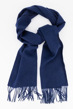 Jack&Jones, Fular din amestec de lana cu franjuri, Bleumarin inchis Jack&Jones, Fular din amestec de lana cu franjuri, Bleumarin inchis