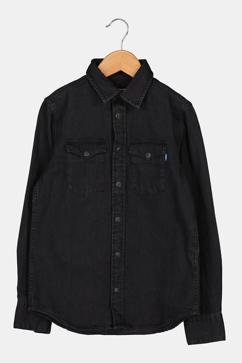 Jack&Jones, Camasa din denim cu buzunare aplicate, Negru stins