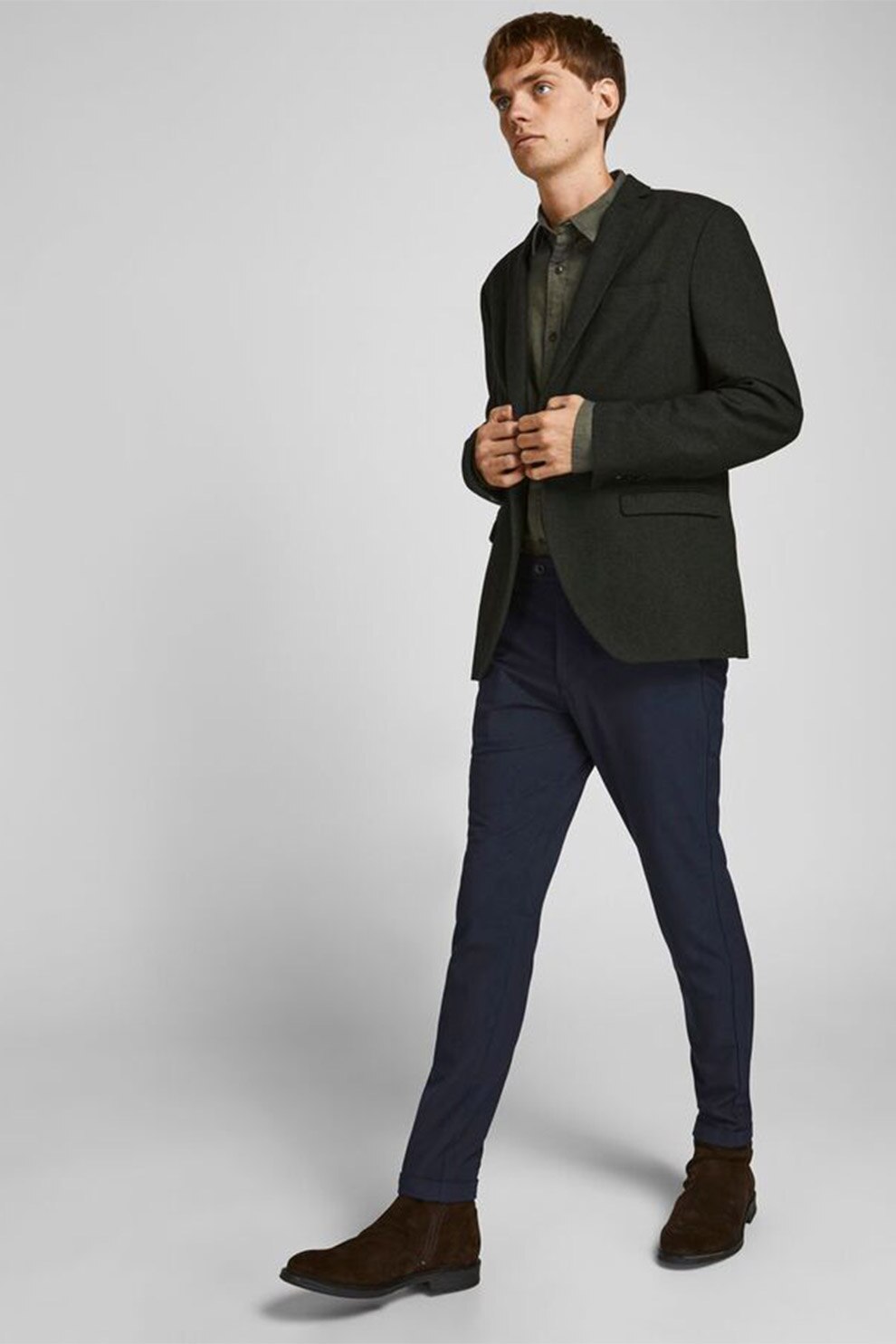 Jack&Jones, Pantaloni chino slim fit, Bleumarin