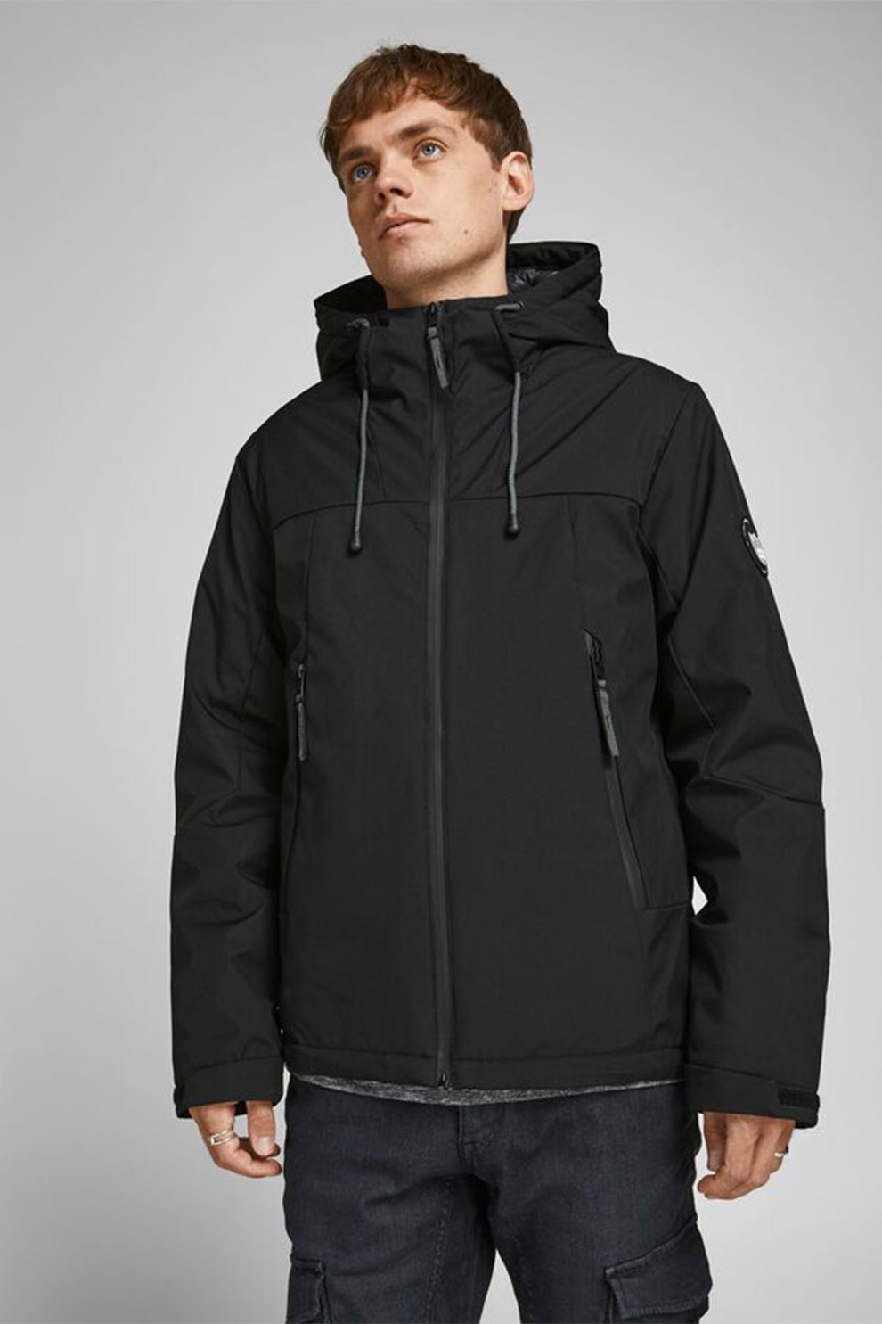 Jack & Jones, Geaca usoara cu vatelina si finisaj impermeabil, Negru, 2XL