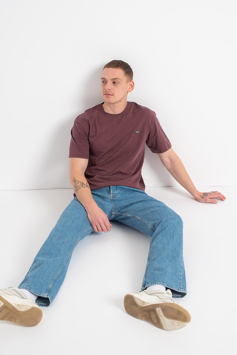 Jack&Jones, Tricou lejer cu decolteu la baza gatului Brad, Lila