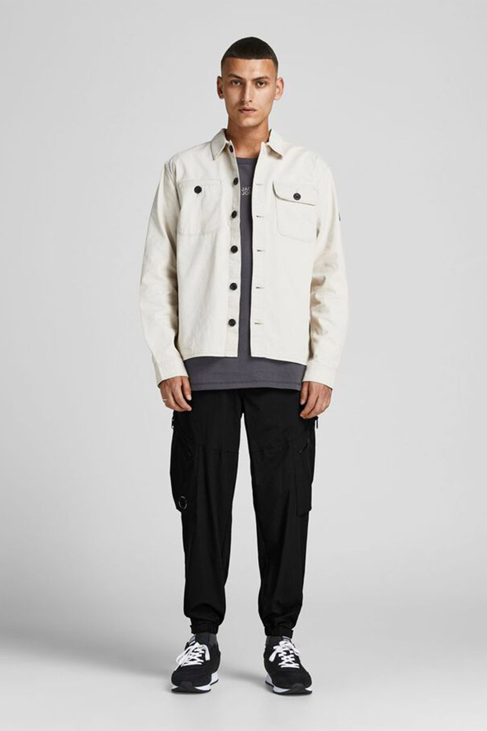 Jack&Jones, Pantaloni cargo relaxed fit, Negru