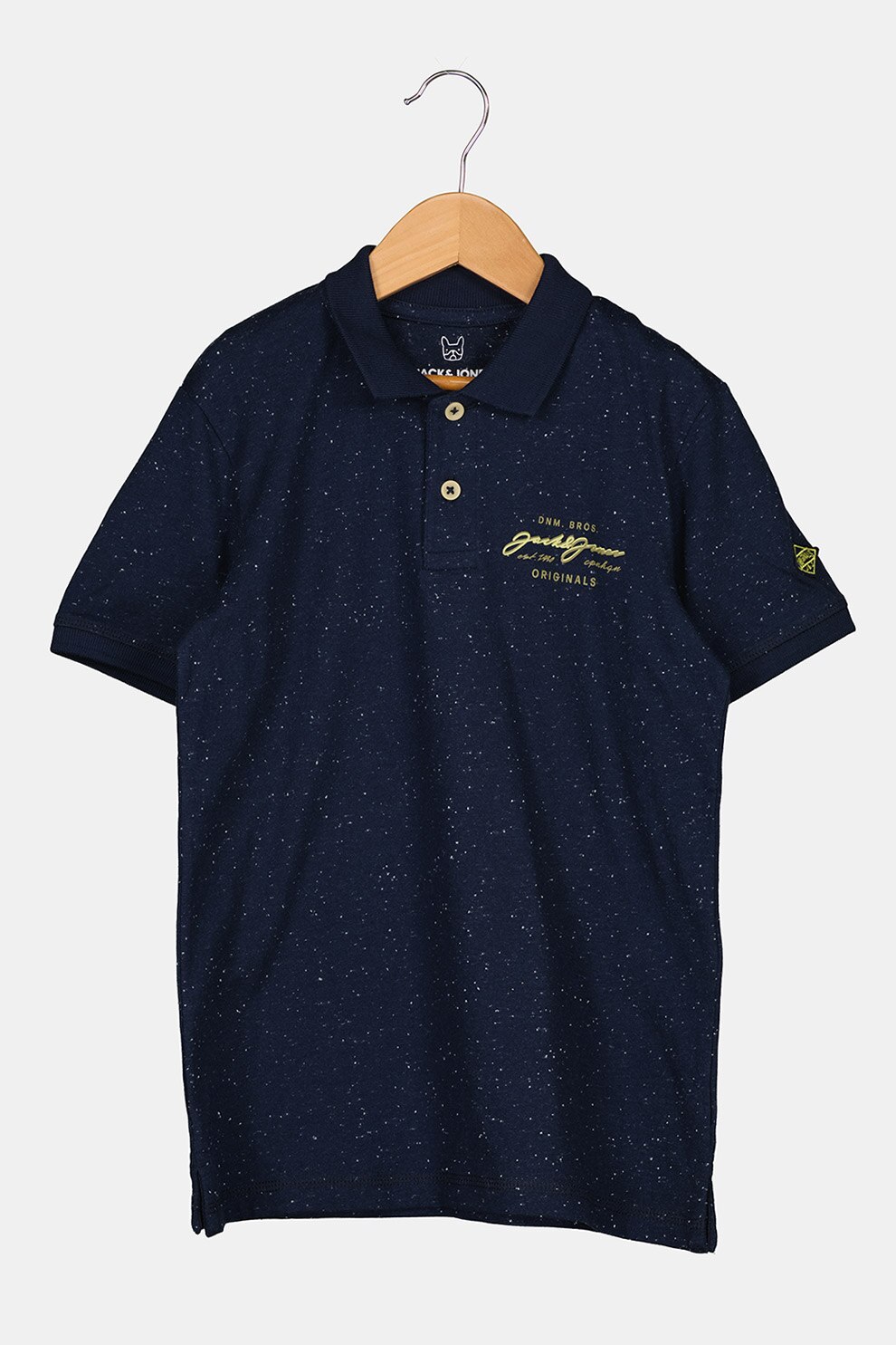 Jack&Jones, Tricou polo cu detaliu logo pe piept, bleumarin inchis, alb