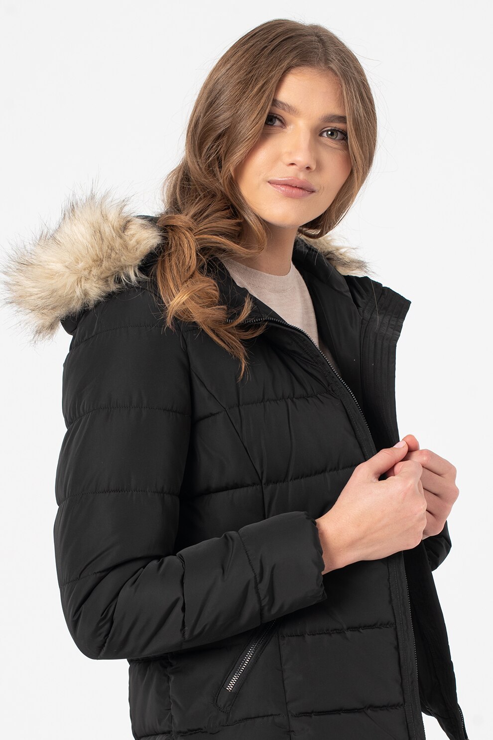 Vero Moda, Geaca cu gluga Mollie, Negru