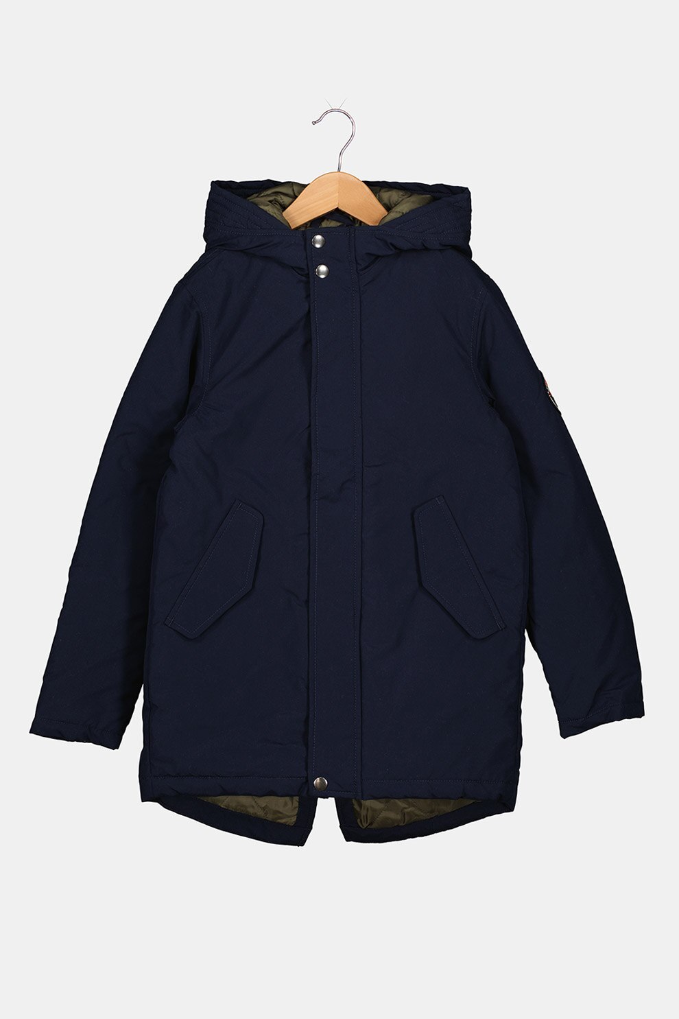 Jack&Jones, Geaca cu gluga si buzunare cu clapa, Bleumarin inchis