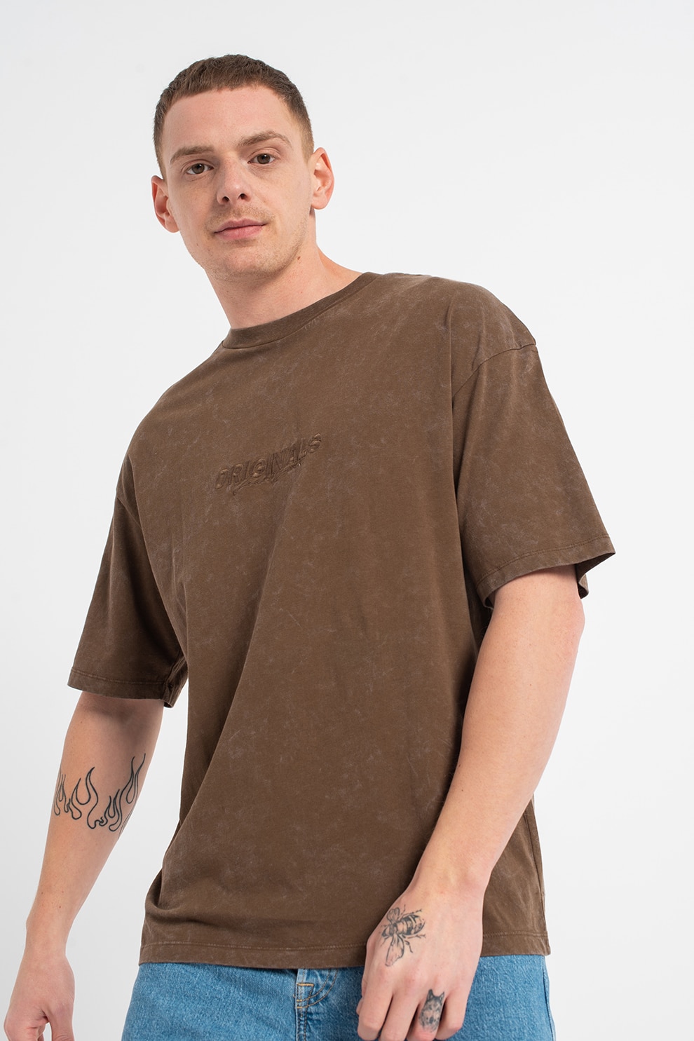 Jack&Jones, Tricou cu imprimeu logo discret Barak, Kaki