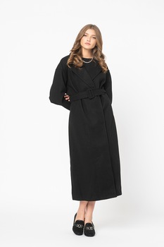 Only, Haina cu o curea asortata Emma, Negru Only, Haina cu o curea asortata Emma, Negru