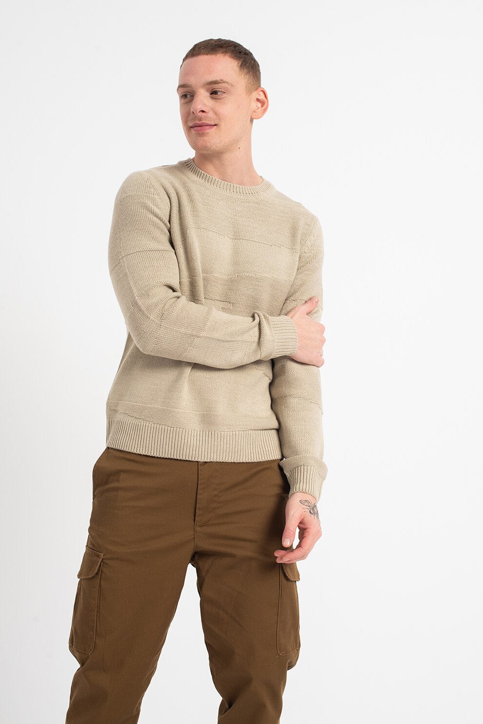 Only & Sons, Pulover din acrilic si bumbac Bardo, Bej