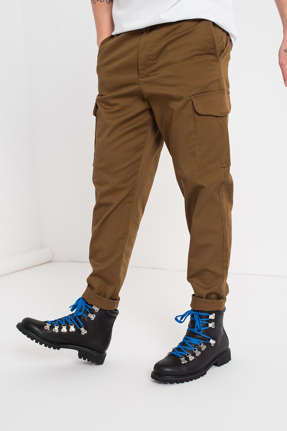 Selected Homme, Pantaloni cargo cu talie medie Gainford, Ocru