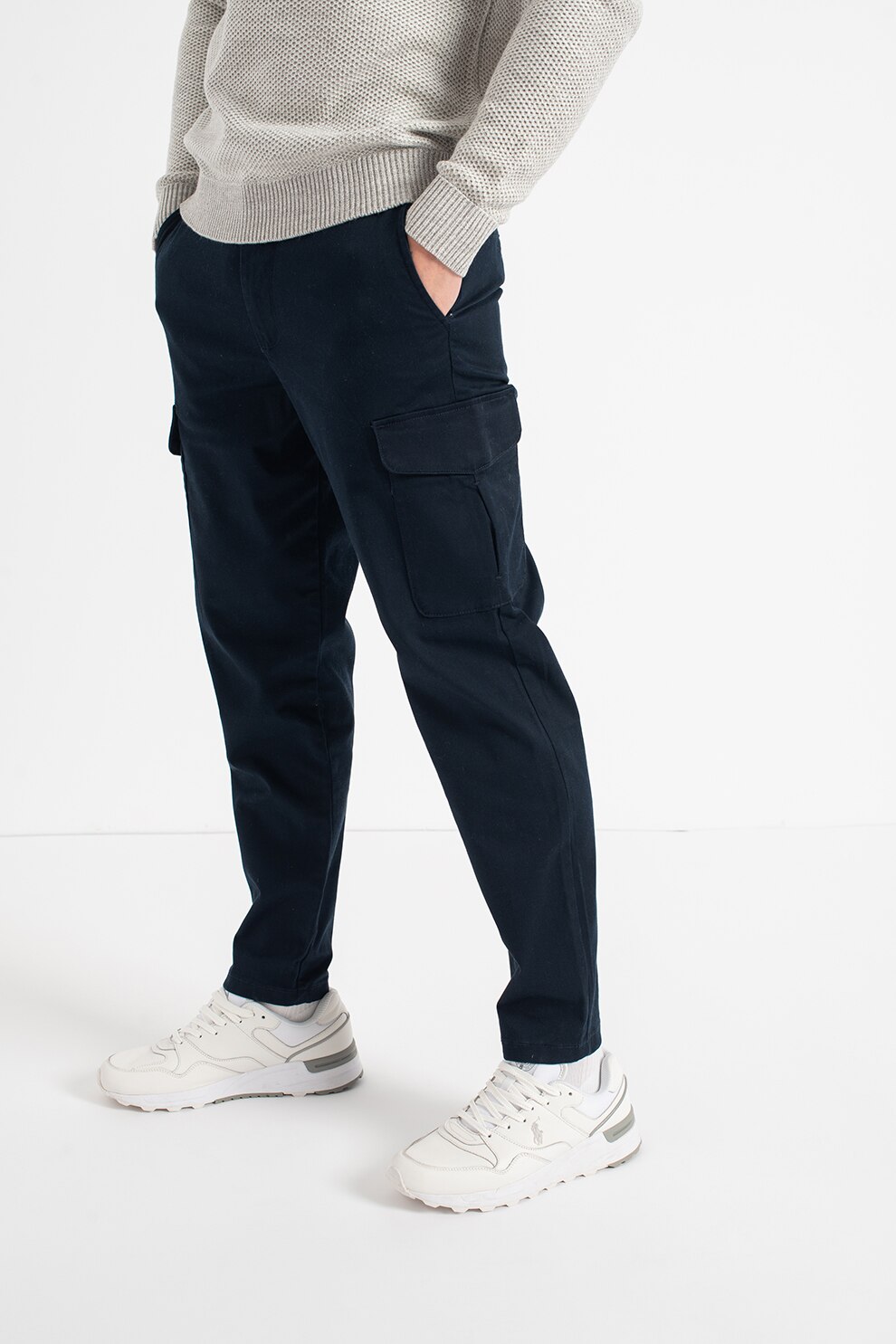 Selected Homme, Pantaloni cargo cu talie medie Gainford, Bleumarin